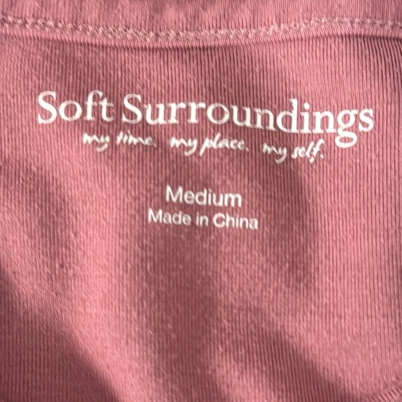 Soft Surroundings Dusty Pink/ Mauve Embroidered Bell Sleeve Soft Top Size M - Picture 10 of 10